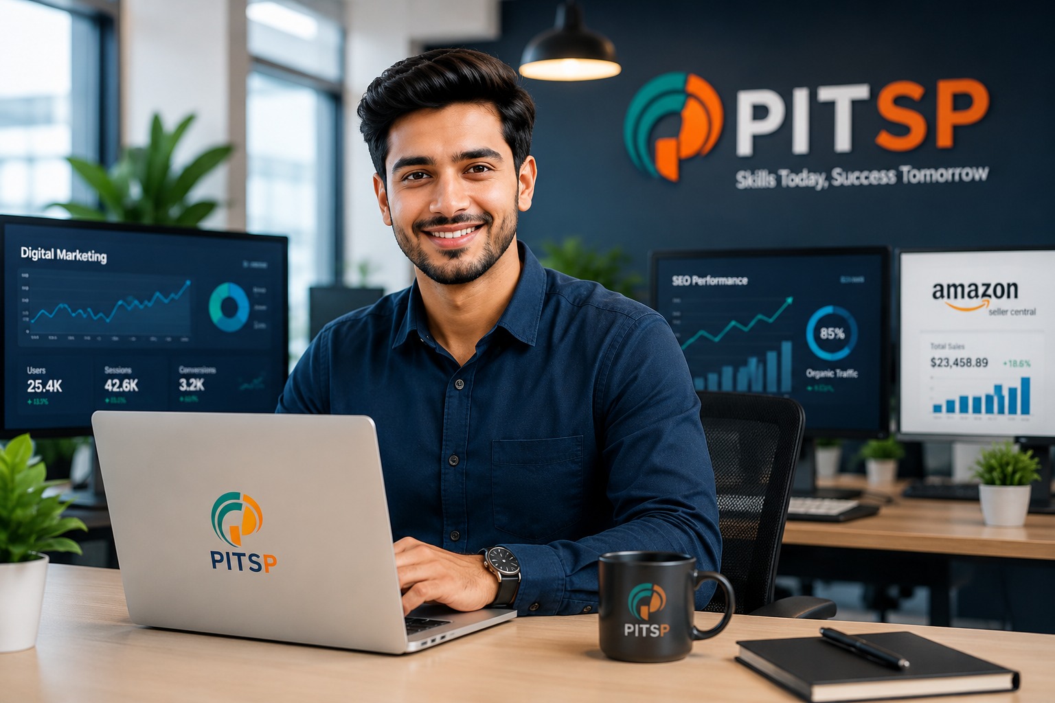 PITSP student with laptop